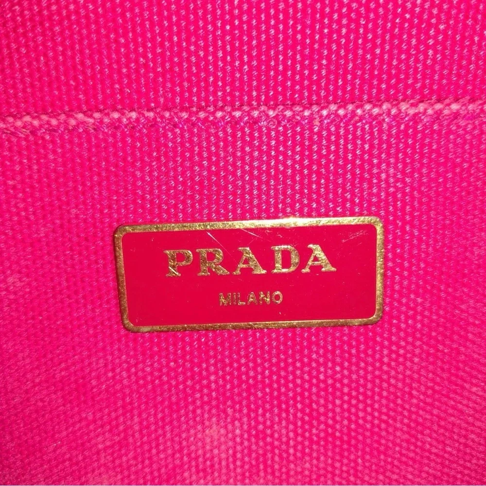 Prada Tote Bag Red Canvas - Picture 8 of 10